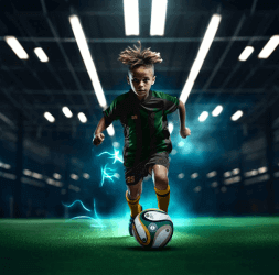 U8 Player playing on field