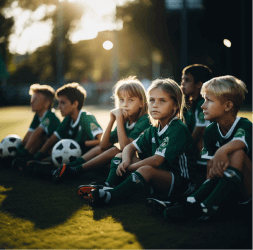 U8 players getting instructions form Professional coach